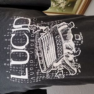 LUCID audio video black tee shirt soundboard code matrix size medium